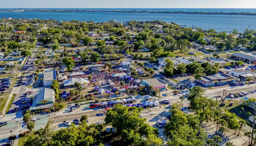 Downtown Englewood, FL during an annual music festival