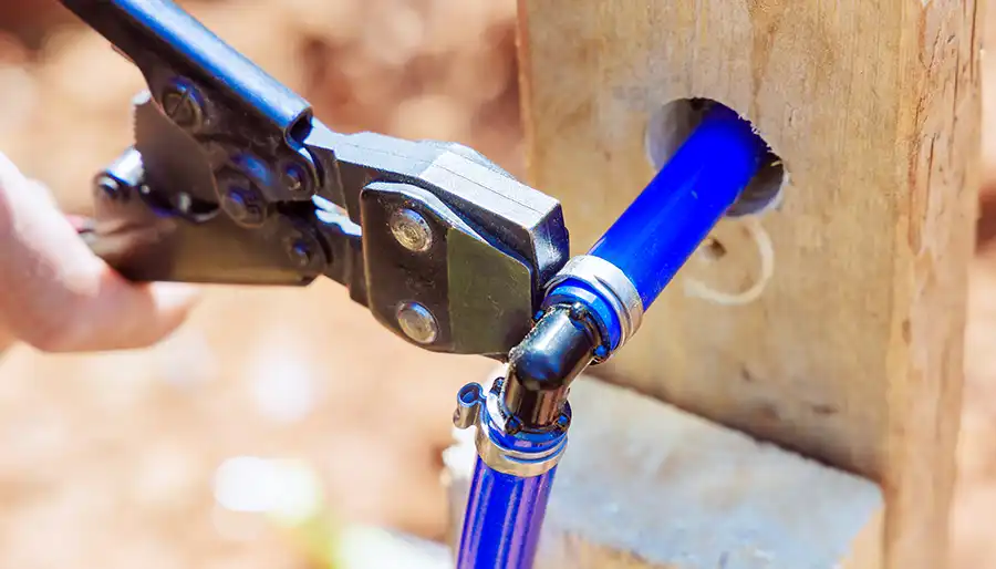 New plumbing pipes installed during a residential repiping project
