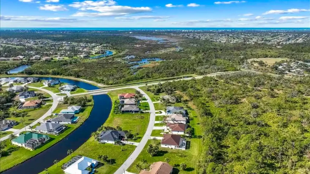Suburban neighborhood in Florida at the Rotonda