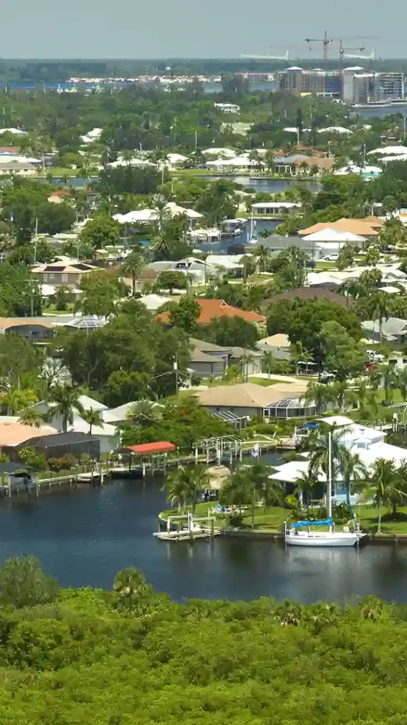 Residential neighborhood in Port Charlotte, Florida.